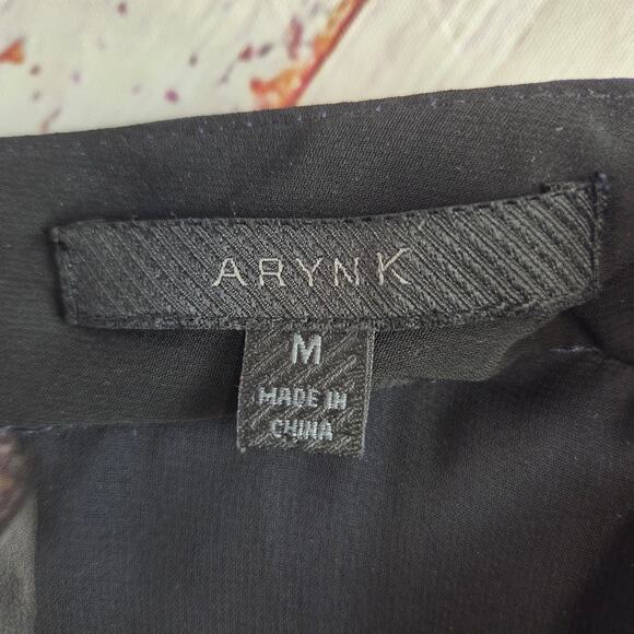 Aryn K Pack a Plunge Jumpsuit M Navy Ink Blue Silky Sheer Back Surplice Bodice - Picture 9 of 16